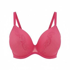 Natori Women Full Coverage Bra 38G Red Floral Lace Mesh Underwire Lingerie